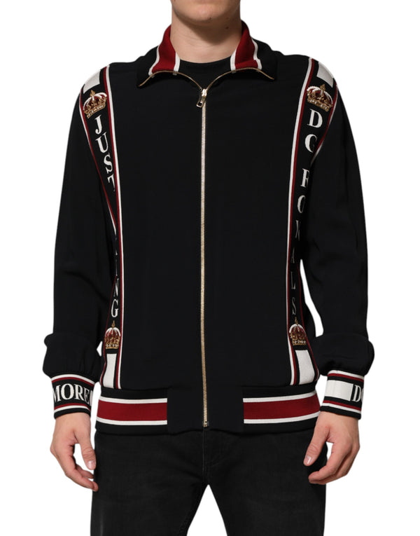 Dolce & Gabbana Black DG King Full Zip SweatshirtSweater