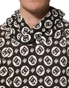 Dolce & Gabbana Brown White DG Logo Short Hoodie Sweater