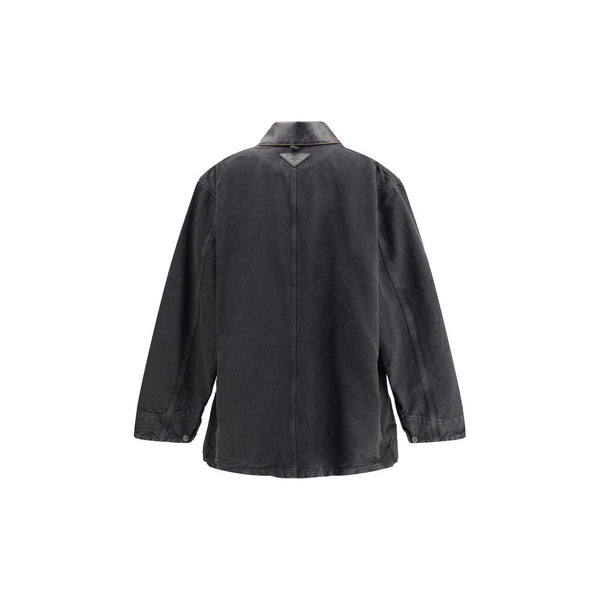 Prada Denim Jacket with leather collar