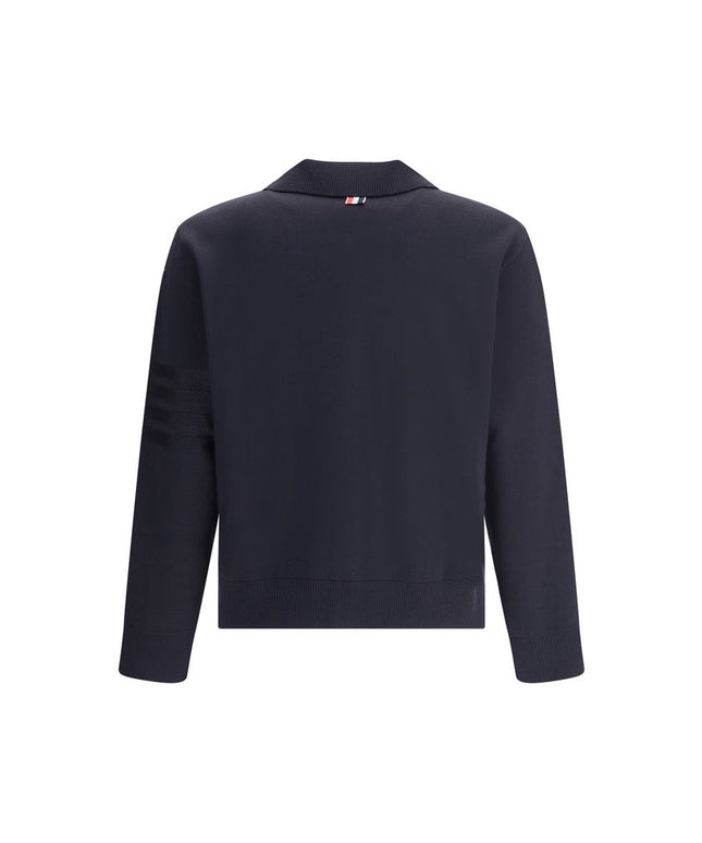 Thom Browne Double Face Full Zip Up Cardigan In Meri