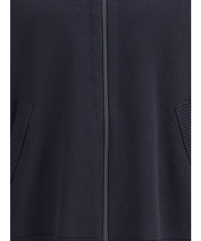 Thom Browne Double Face Full Zip Up Cardigan In Meri