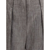 Brunello Cucinelli Brown Polyester Casual Pants