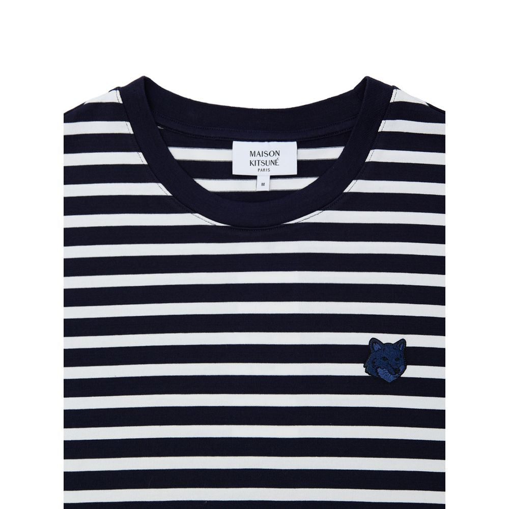 Maison Kitsuné Blue Cotton Long Sleeve T-Shirt