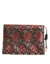 Dolce & Gabbana Multicolor Jacquard Floral Document Briefcase Bag