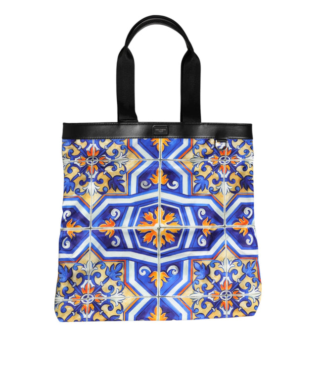 Dolce & Gabbana Multicolor Maiolica Print Tote Shoulder Strap Bag