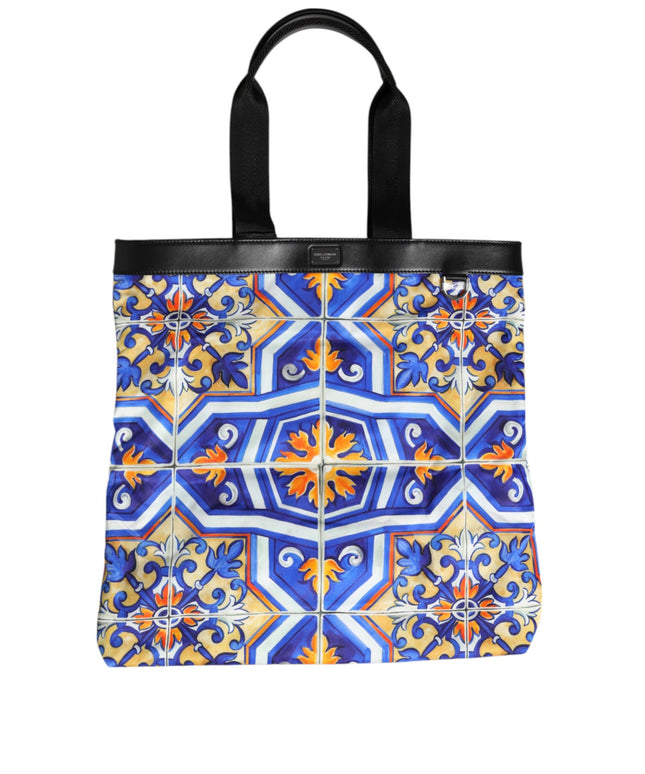 Dolce & Gabbana Multicolor Maiolica Print Tote Shoulder Strap Bag