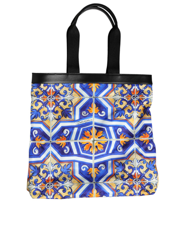 Dolce & Gabbana Multicolor Maiolica Print Tote Shoulder Strap Bag