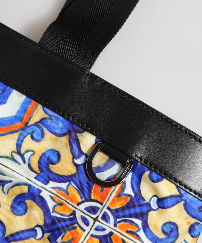 Dolce & Gabbana Multicolor Maiolica Print Tote Shoulder Strap Bag