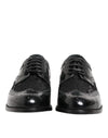 Dolce & Gabbana Black Leather Floral Lace Dress FormalShoes