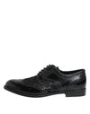 Dolce & Gabbana Black Leather Floral Lace Dress FormalShoes