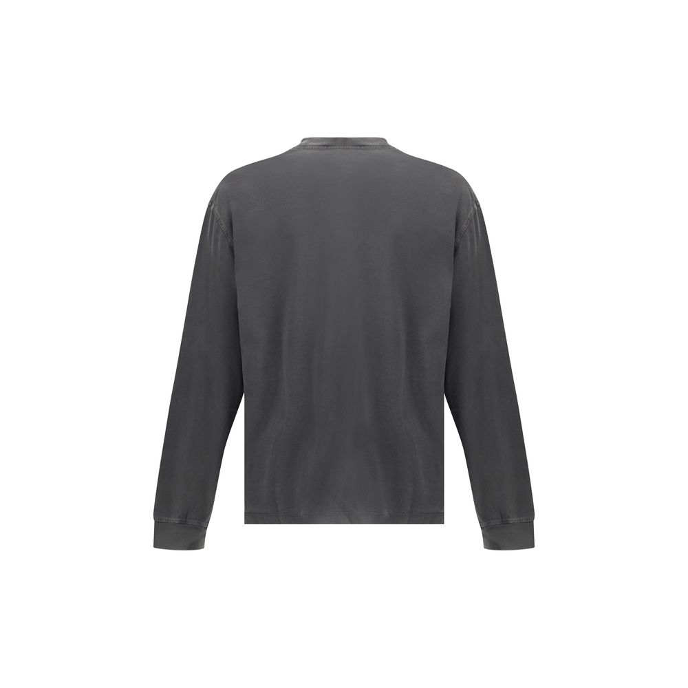 Back view of Agolde Long sleeve T-Shirt in gray, showcasing its clean design and comfortable fit for versatile everyday styling.