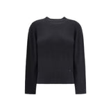Loulou De Saison Baltra cashmere sweater in black with ribbed hem and cuffs, featuring a relaxed fit and crew neckline for women’s winter fashion.