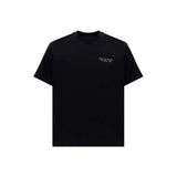 Black graphic t-shirt with small white chest text and colorful pop-art style print on back, ideal for casual streetwear fashion.