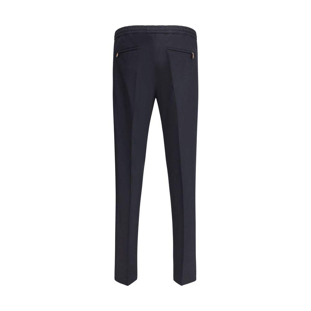 Back view of PT Torino Soft Pants in black featuring welt pockets and tailored silhouette for men’s casual fashion.