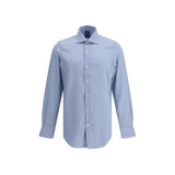 Finamore Milano Shirt in light blue with long sleeves and button-down front, ideal for formal men's wear in dress shirts category.
