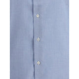Close-up of Finamore Milano Shirt buttons and fabric texture, highlighting quality craftsmanship in men's dress shirts.