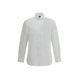 Finamore Napoli Shirt in white with long sleeves and classic spread collar, ideal for formal or business attire in men's dress shirts category.