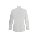Back view of Finamore Napoli Shirt in white, showcasing tailored fit and high-quality craftsmanship for men's formalwear.