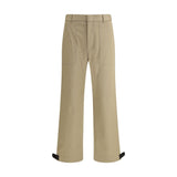 Brioni Cargo Pants in beige with front patch pockets and wide-leg silhouette, ideal for upscale casual menswear.
