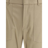 Close-up of Brioni Cargo Pants front pocket stitching and waistband, showcasing premium craftsmanship and durable fabric.