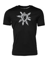 Dolce & Gabbana Black Sacred Heart Cotton Crew Neck T-shirt