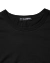 Dolce & Gabbana Black Logo Patch Cotton Crew Neck T-shirt
