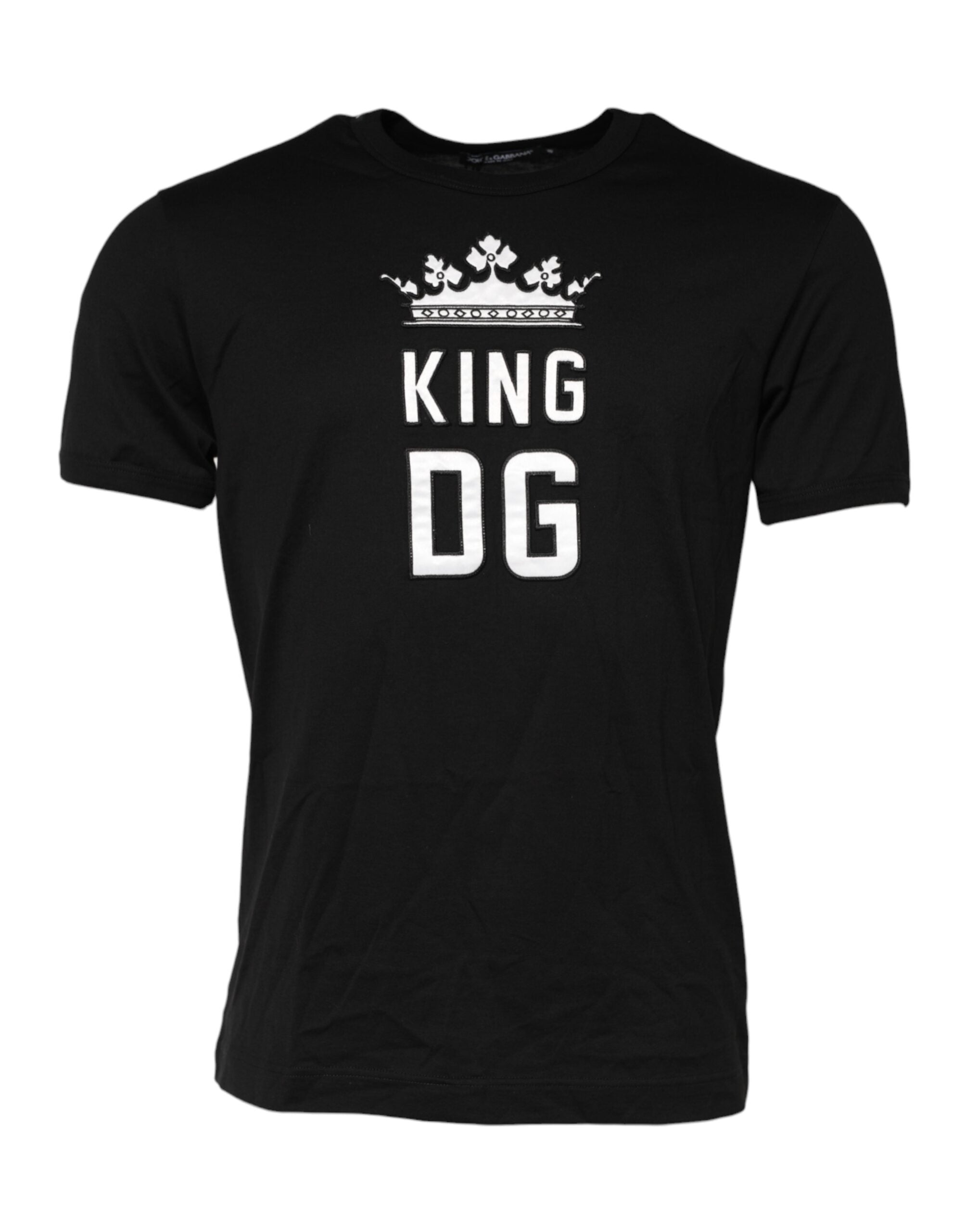 Dolce & Gabbana Black DG King Crown Cotton Crew Neck T-shirt