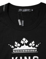 Dolce & Gabbana Black DG King Crown Cotton Crew Neck T-shirt