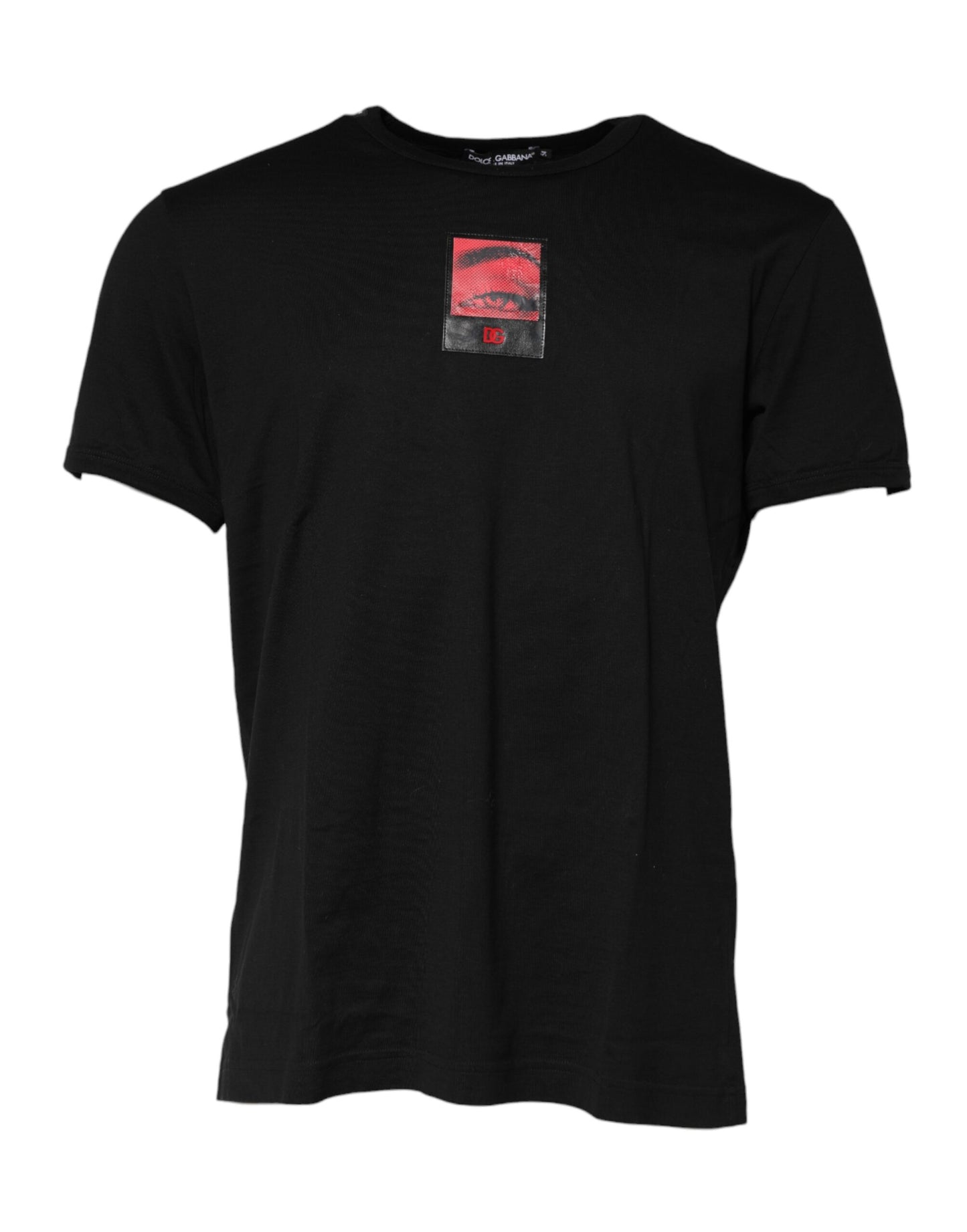 Dolce & Gabbana Black Eye Print Cotton Men Crew Neck T-shirt