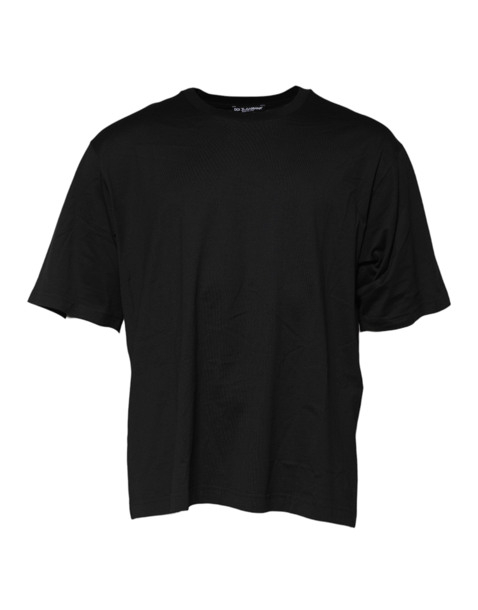 Dolce & Gabbana Black Cotton Crew Neck Short Sleeves T-shirt