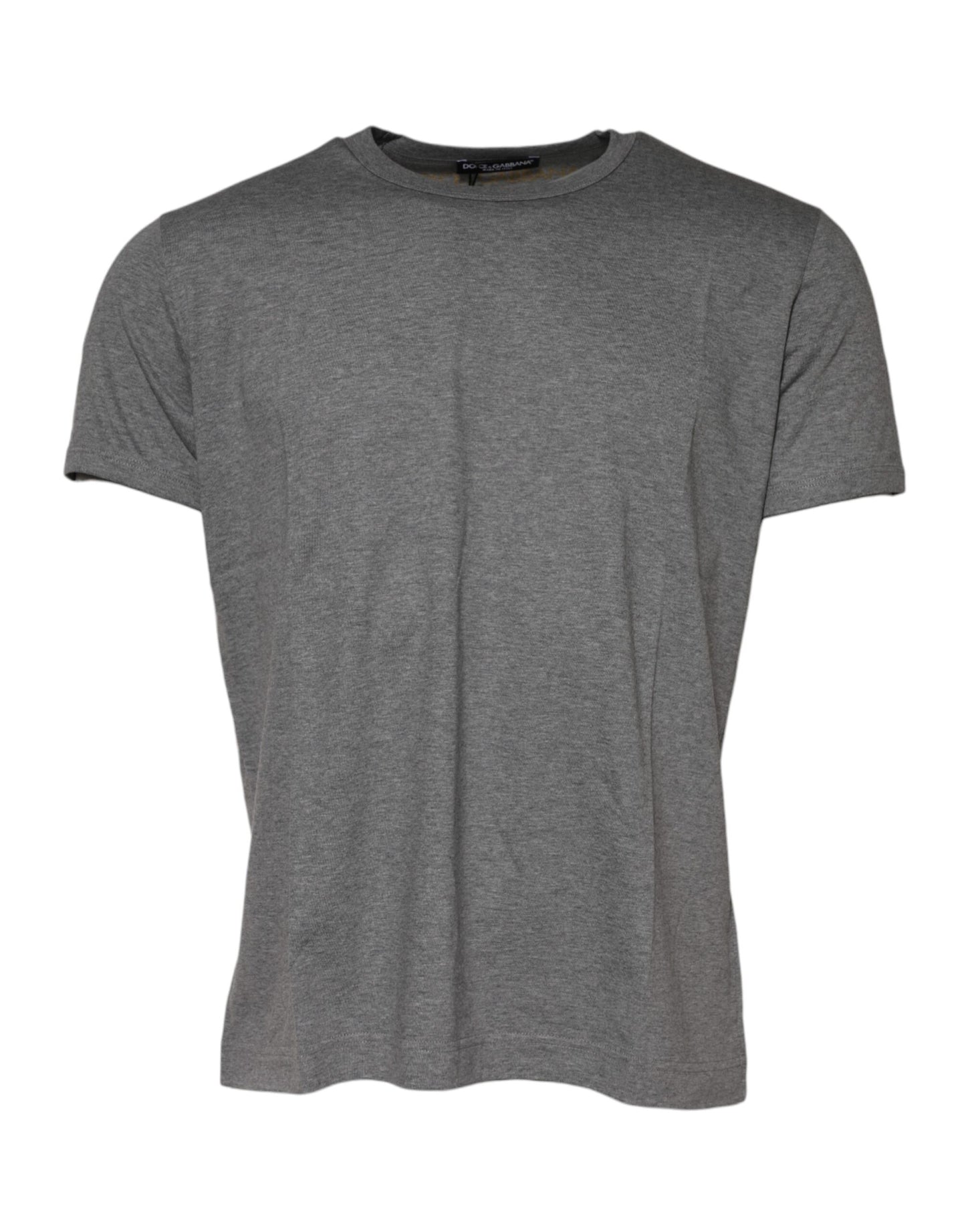 Dolce & Gabbana Gray Cotton Crew Neck Short Sleeves T-shirt