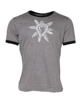 Dolce & Gabbana Gray Sacred Heart Cotton Crew Neck T-shirt