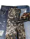 Dolce & Gabbana Multicolor Patchwork Tapered Denim Jeans