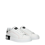Dolce & Gabbana White Leather Low Top Sneakers