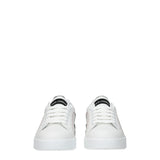 Dolce & Gabbana White Leather Low Top Sneakers