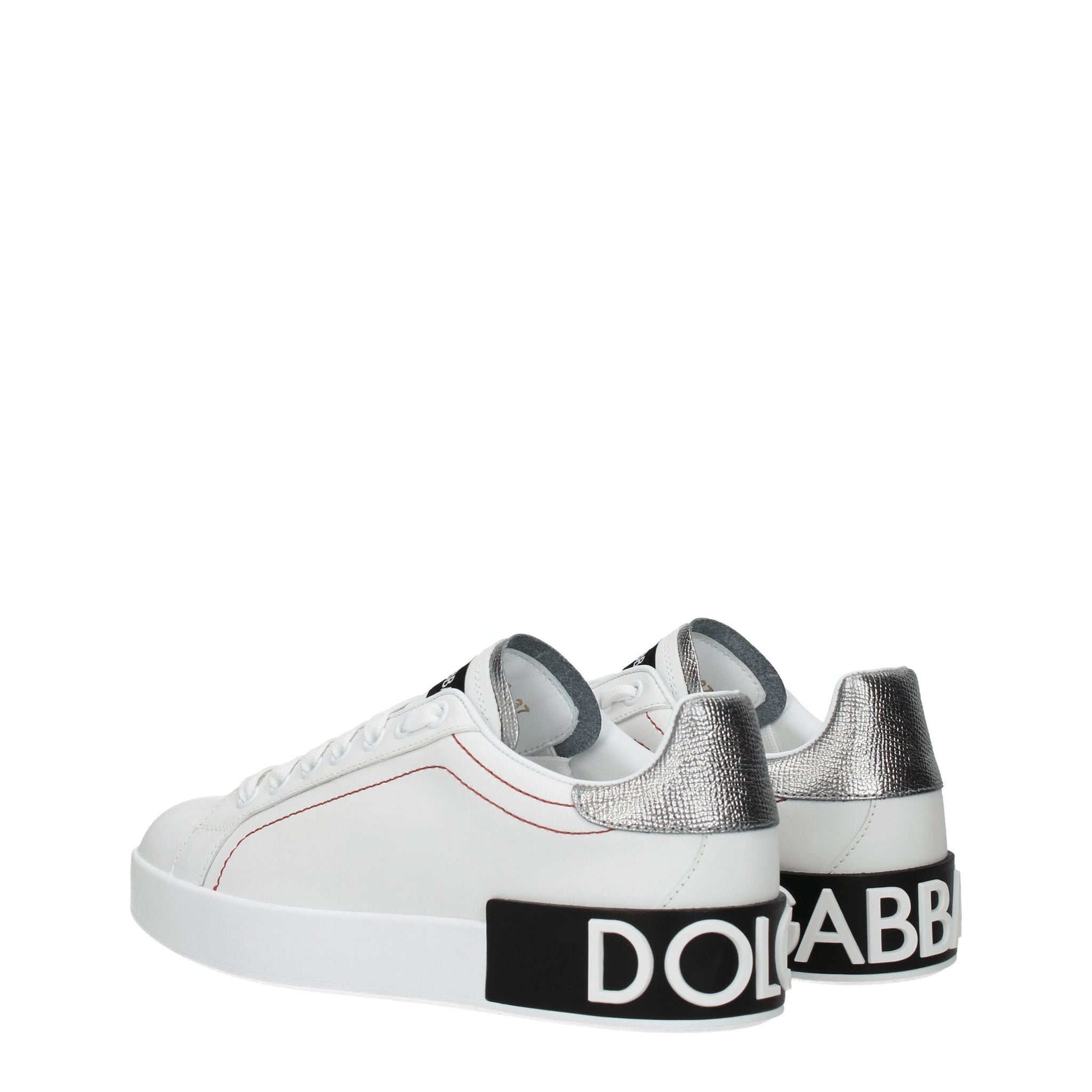 Dolce & Gabbana White Leather Low Top Sneakers