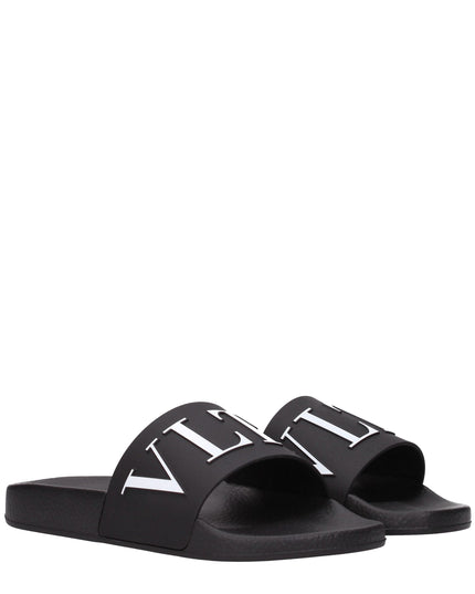 Valentino Garavani Black Cotton Slippers Sandals