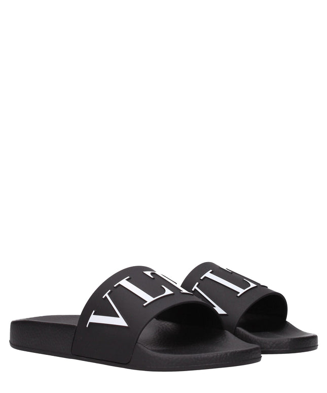 Valentino Garavani Black Cotton Slippers Sandals