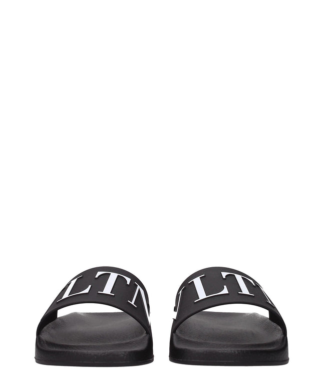 Valentino Garavani Black Cotton Slippers Sandals