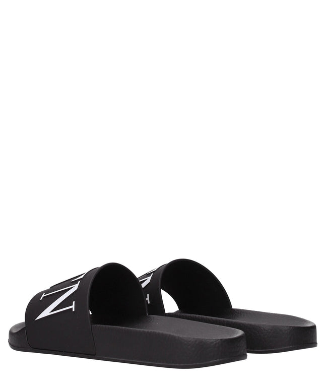 Valentino Garavani Black Cotton Slippers Sandals