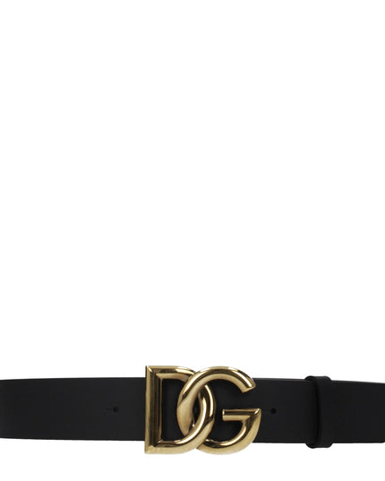 Dolce & Gabbana Black Leather Regular Belts