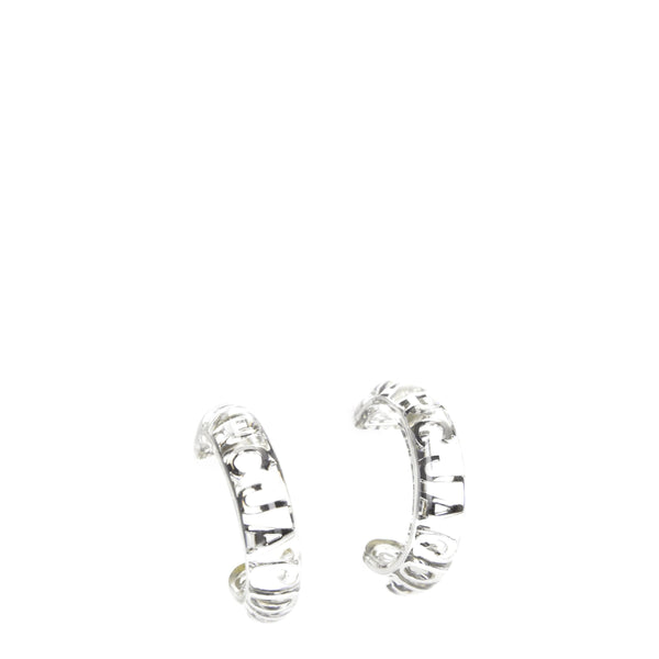 Marc Jacobs Transparent Plastic Earrings featuring bold logo design in clear acrylic, ideal for modern women's fashion accessories collection.