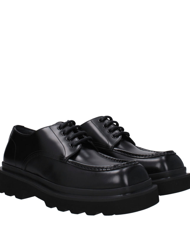 Dolce & Gabbana Black Leather Oxfords And Derbies