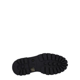 Outsole of Stuart Weitzman Black Leather Ankle Boots with deep tread pattern for enhanced grip and stability.