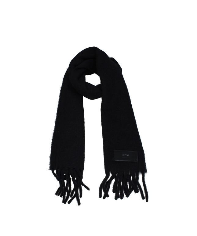 Ami Paris Black Leather Scarves