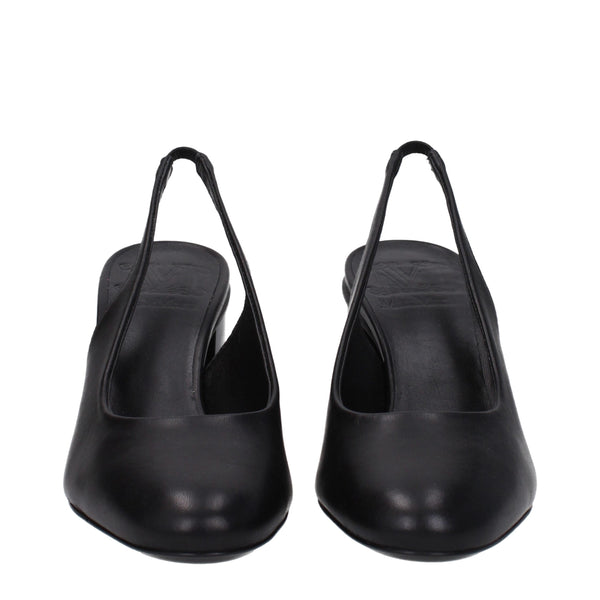 Max Mara Black Leather High Heel Pumps