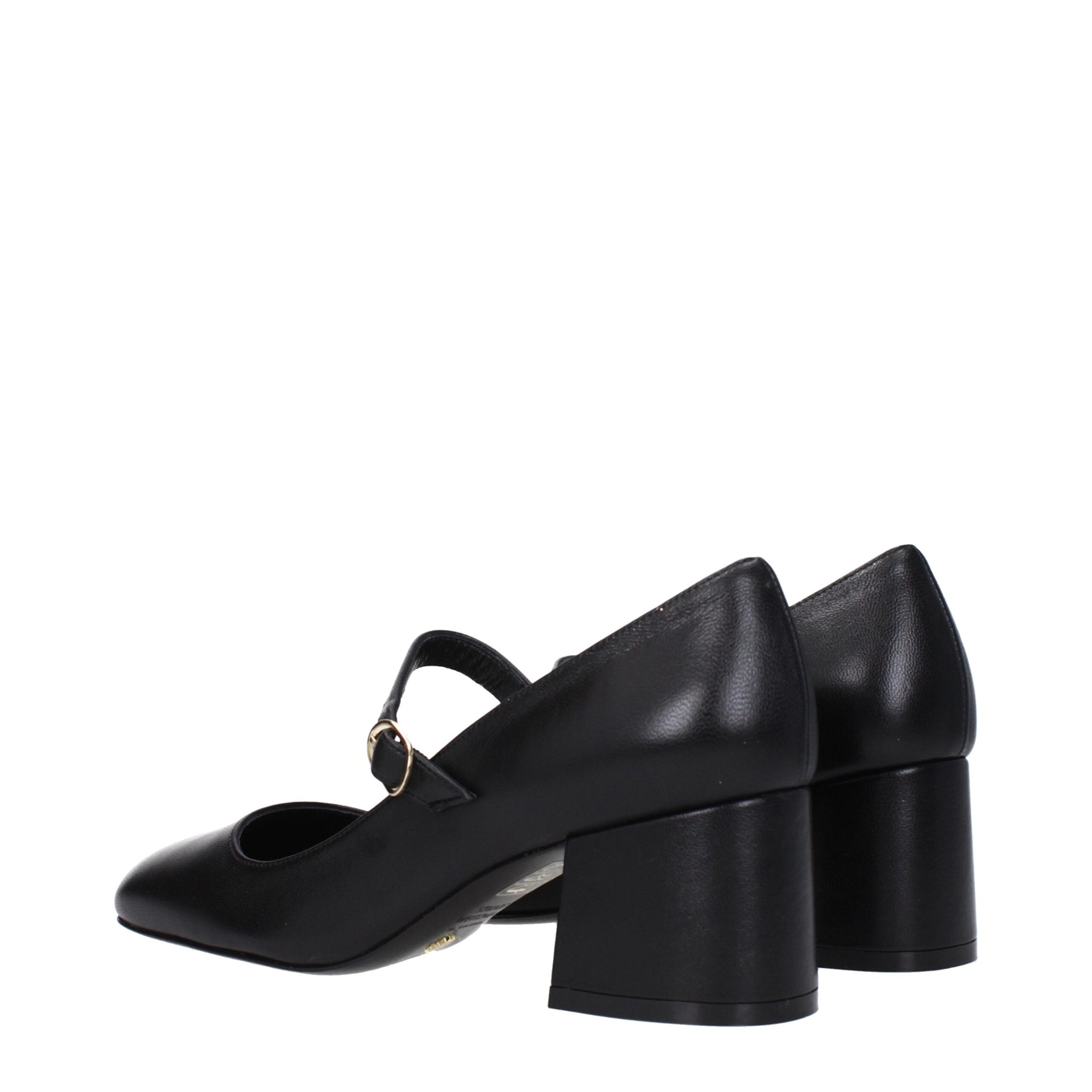 Stuart Weitzman Black Leather Mid Heel Pumps