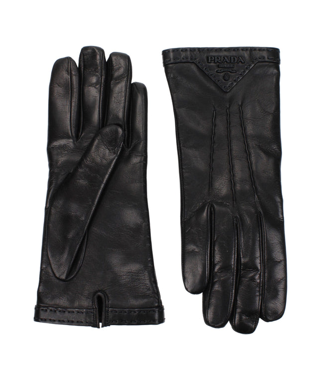 Prada Black Leather Gloves