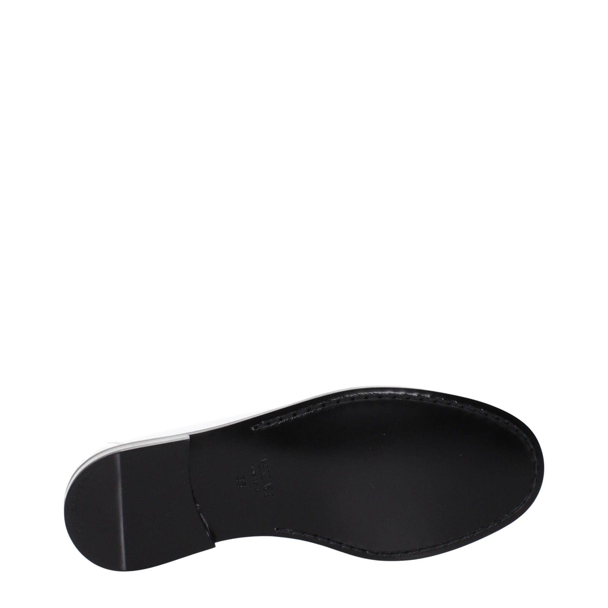 Versace White Leather Slip-On Loafers