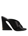 Dolce & Gabbana Black Logo KEIRA Satin Slides Sandals Shoes